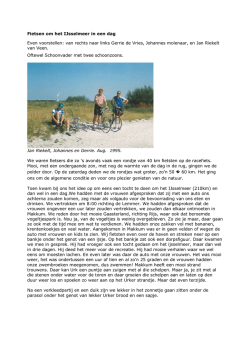 Fietsen om het IJsselmeer in een dag Even voorstellen: van rechts