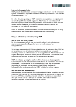 Informatieuitvraag derivaten WSW gebruikt deze informatie om
