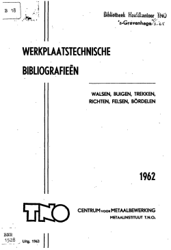 werkplaatstechnische bibliografieën 1962