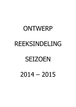 Reeksindelingen 2014-2015