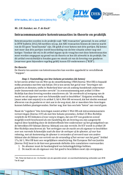 Intracommunautaire ketentransacties in theorie en praktijk