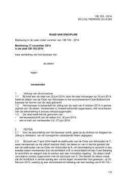 OB 193 - 2014 ECLI:NL:TADRSHE:2014:285 RAAD