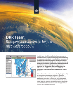 DRR Team: Rampen voorkomen en helpen met wederopbouw