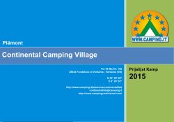 Continental Camping Village Price List
