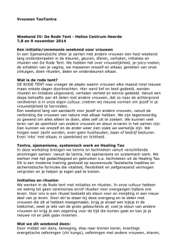 Vrouwen TaoTantra Weekend IV: De Rode Tent