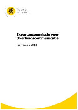 Jaarverslag 2013 van de Expertencommissie voor