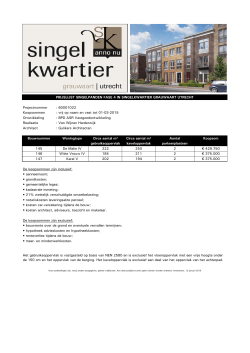 prijslijst - Singelkwartier Grauwaart | Utrecht