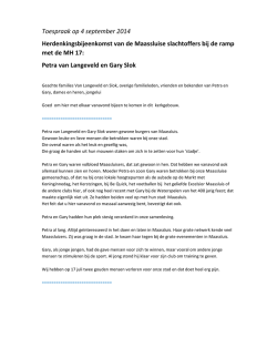 herdenkingsbijeenkomst slachtoffers ramp MH17