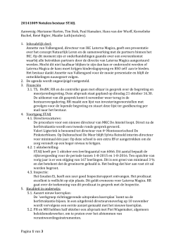 Pagina 1 van 3 20141009 Notulen bestuur STAIJ. Aanwezig