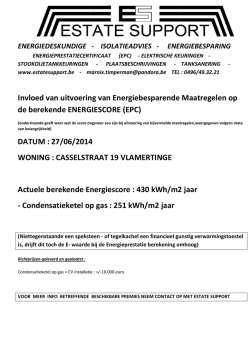 Invloed van uitvoering van Energi de berekende