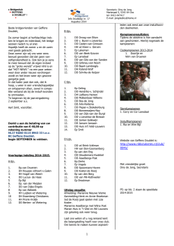 Info Doubletje nr. 17 - augustus 2014 - NBB