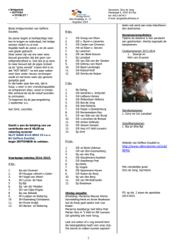 Info Doubletje nr. 17 - augustus 2014 - NBB