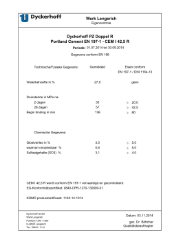 Portland Cement EN 197-1 - CEM I 42,5 R Dyckerhoff PZ Doppel R