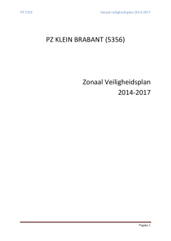 PZ KLEIN BRABANT (5356) Zonaal Veiligheidsplan 2014