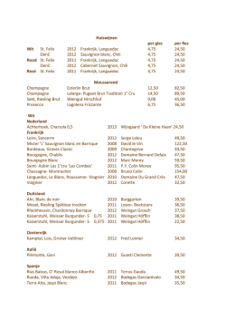 Huiswijnen per glas per fles Wit St. Felix 2012 Frankrijk