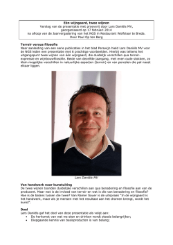 E&eacute;n wijngaard, twee wijnen - Nederlands Gilde van Sommeliers