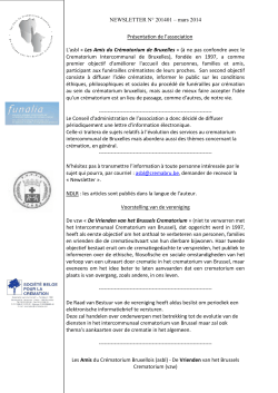 Newsletter - Société coopérative intercommunale de crémation