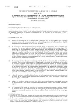 UITVOERINGSVERORDENING (EU) Nr. 829/2014 VAN DE