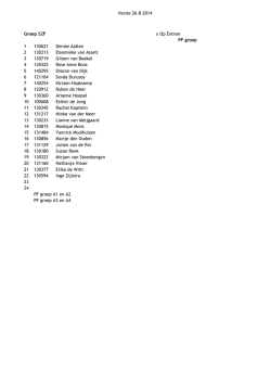 Versie 26-8-2014 Groep S2F x Op Entree PF groep 1 130621