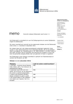 Releases Deltamodel sinds release 1.1