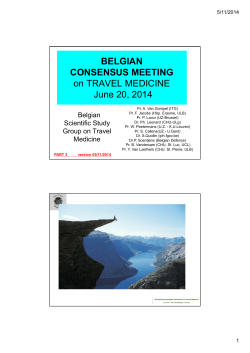 BELGIAN CONSENSUS MEETING on TRAVEL MEDICINE June