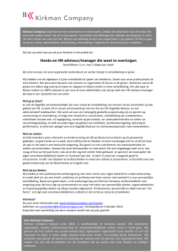 Hands-on HR-adviseur/manager die weet te overtuigen