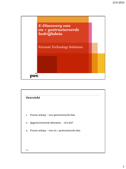 E-Discovery van on + gestructureerde bedrijfsdata