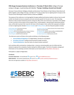 Fifth Bruges European Business Conference on