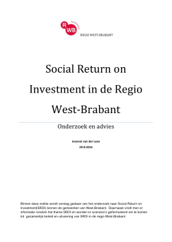 Social Return on Investment in de regio West Brabant