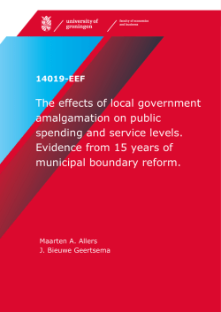 The effects of local government amalgamation on public