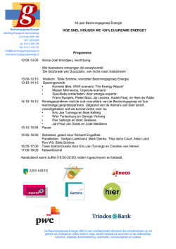 Programma 12:00-13:00 Inloop (met broodjes), inschr