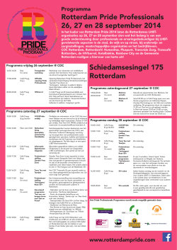 Rotterdam Pride Professionals 26, 27 en 28