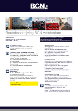 Routebeschrijving BCN Amsterdam
