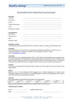 Opleiding ScanCoaching® 2015 - ScanCoaching International bv