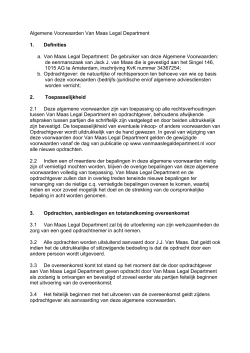 Algemene Voorwaarden Van Maas Legal DepartmentV3