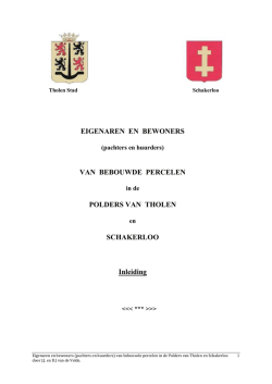 EIGENAREN EN BEWONERS VAN BEBOUWDE PERCELEN
