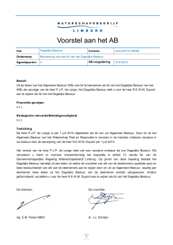 Voorstel aan het AB - Waterschapsbedrijf Limburg