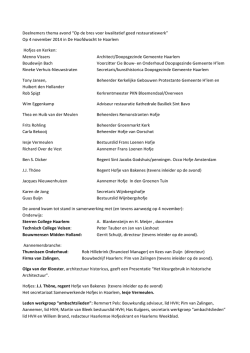 lijst van deelnemers en organisaties