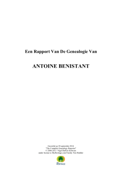 Antoine Benistant - familiebenistant.nl