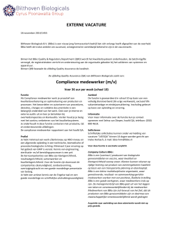 Compliance Medewerker - Bilthoven Biologicals