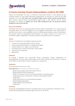 In-house training Visueel lasbeoordelaar i.o.m. de EN 1090