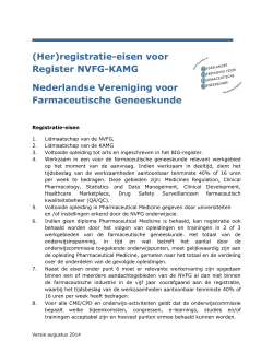 NVFG RegCie eisen artsen - Nederlandse Vereniging voor