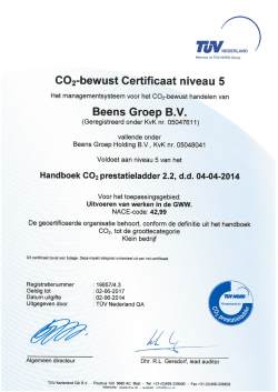 Certificaat CO2-prestatieladder niveau 5