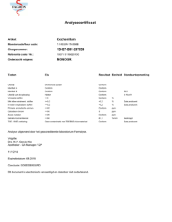 Analysis Certificate