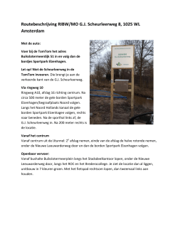 Routebeschrijving RIBW/MO G.J. Scheurleerweg 8, 1025 WL