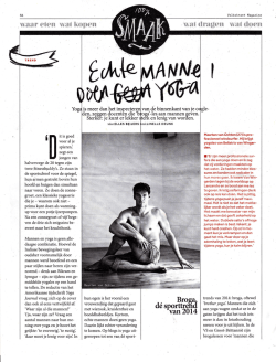 Echte mannen doen Yoga - Gezondheidscentrum Lisse