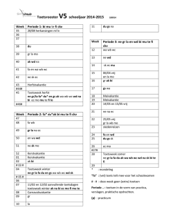 Jaar-Toetsrooster vijfde klassen vwo