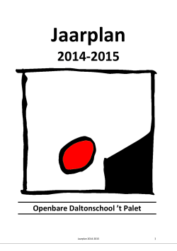 Jaarplan 2014-2015