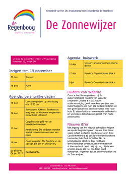 Jarigen t/m 19 december Agenda: belangrijke