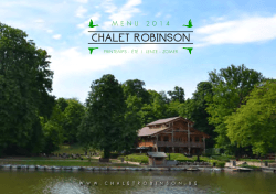 Menu Chalet Robinson - SUMMER 2014